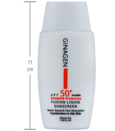 خرید ضد آفتاب بی‌رنگ ژیناژن مناسب پوست چرب و مختلط + SPF50 از سایت ژلوفن