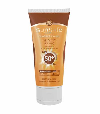 کرم ضد آفتاب فاقد چربی SPF50+ سان سیف مناسب پوست های چرب، مختلط و آکنه ای