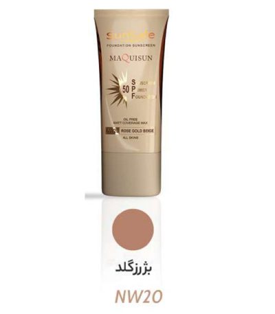 ضد آفتاب کرم پودری و پرایمری بژ رز گلد SPF50 سان سیف