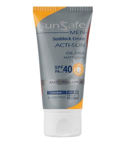 آفتاب آقایان SPF40 بدون رنگ سان سیف مناسب انواع پوست