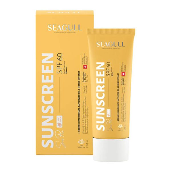 کرم ضدآفتاب رنگی فاقد چربی SPf60 سی‌گل مناسب پوست های مختلط تا چرب حجم 50 میلی‌لیتر
